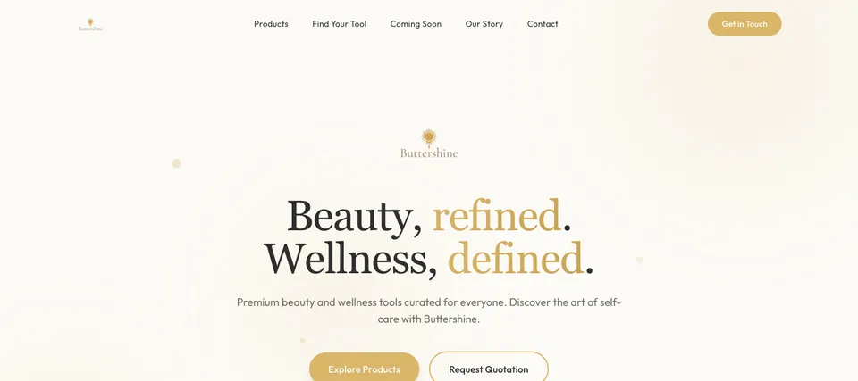 Buttershine website homepage