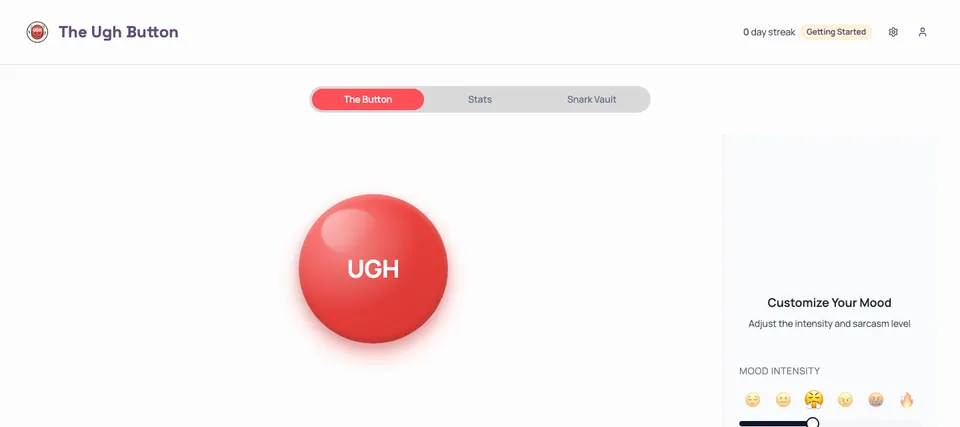 UGH Button website homepage